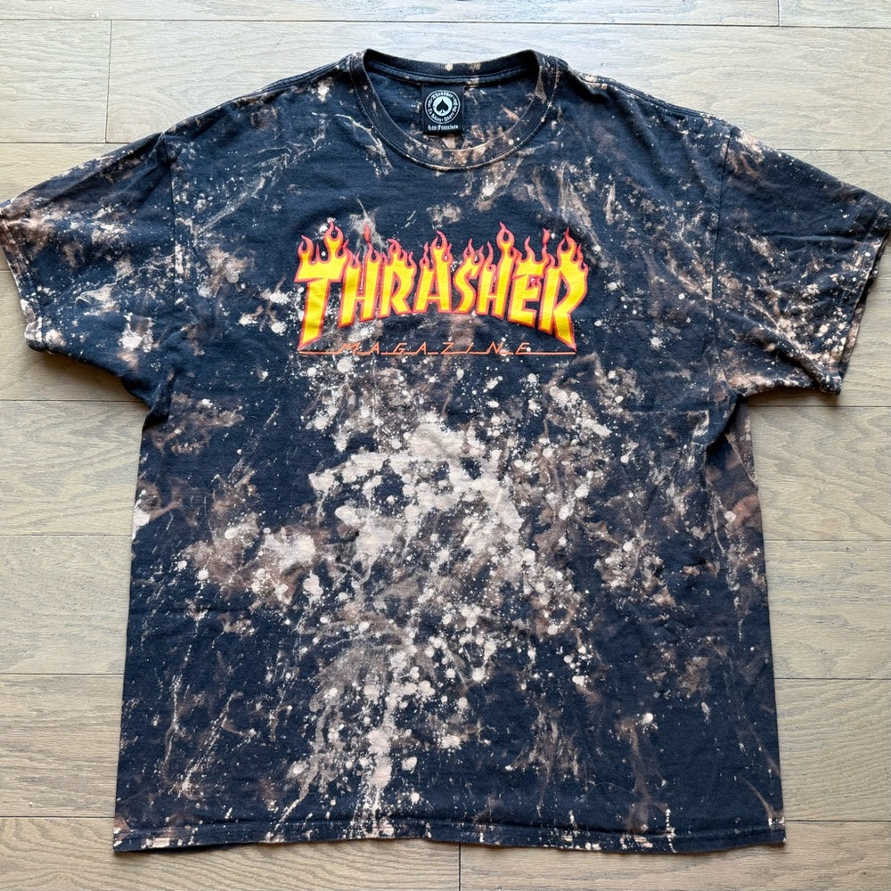 Thrasher Custom Bleached Fire tee - Picture 2 of 6